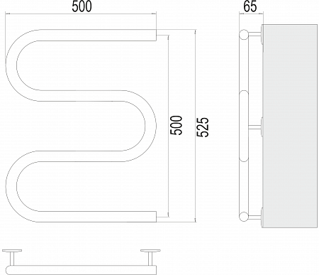 Электро 25 М-обр 500х500 Полотенцесушитель  TERMINUS Северск - фото 3