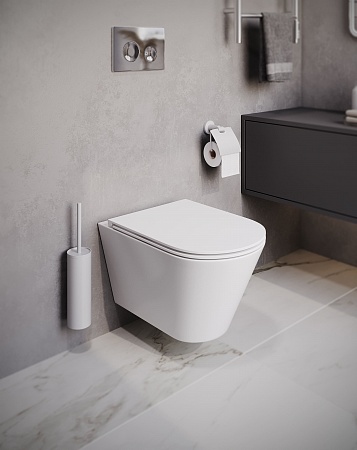 Подвесной унитаз безободковый Terminus Классик 540х365 белый Северск - фото 2