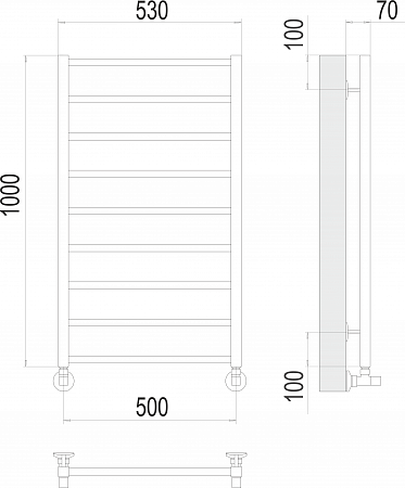 Контур П9 500х1000 Полотенцесушитель  TERMINUS Северск - фото 3