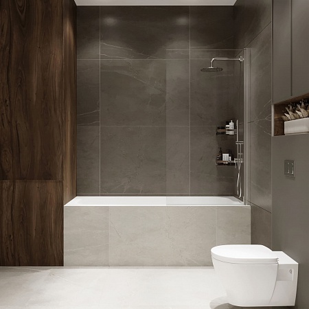 Шторка на ванну распашная Terminus Ното 02 1500х700 проф.хром Северск - фото 3