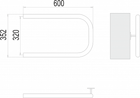 П-обр AISI 32х2 320х600 Полотенцесушитель  TERMINUS Северск - фото 3