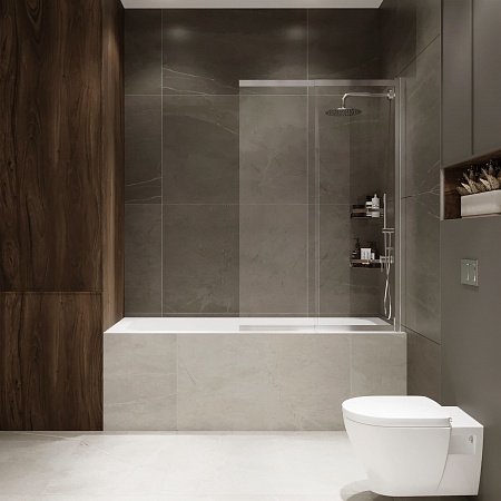 Шторка на ванну слайдер Terminus Ното 01 1500х900 проф.хром Северск - фото 4