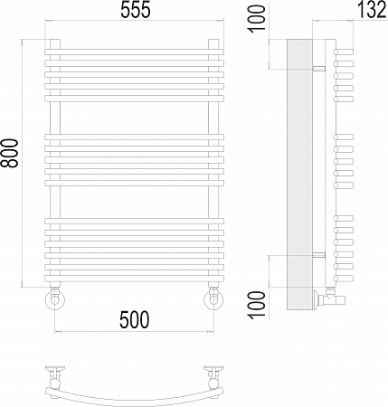 Марио П16 500х800 Полотенцесушитель  TERMINUS Северск - фото 3
