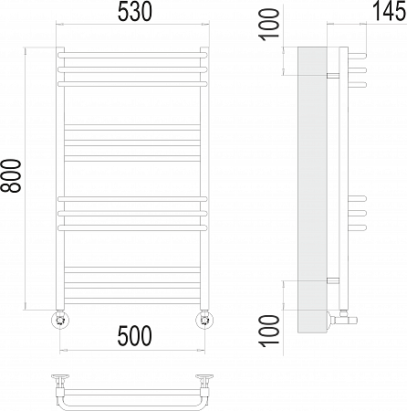 Соренто П12 500х800 Полотенцесушитель  TERMINUS Северск - фото 3