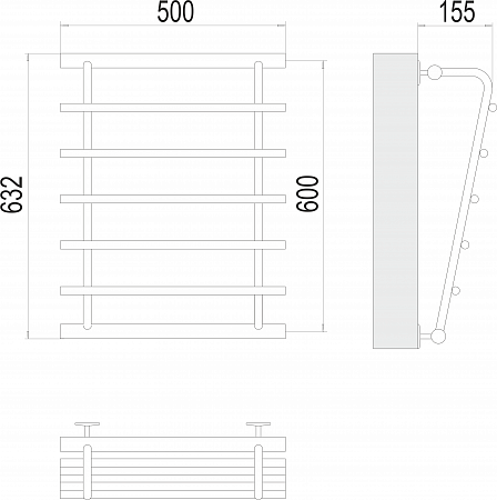 Каскад П5 600х500 Полотенцесушитель  TERMINUS Северск - фото 3