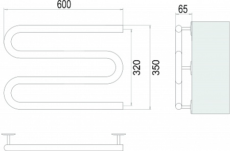 Электро 25 М-обр 600х350 Полотенцесушитель  TERMINUS Северск - фото 3