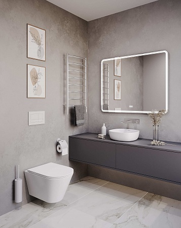 Подвесной унитаз безободковый Terminus Классик 540х365 белый Северск - фото 3