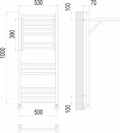 Валенсия П14 500х1000 Полотенцесушитель  TERMINUS Северск - фото 5