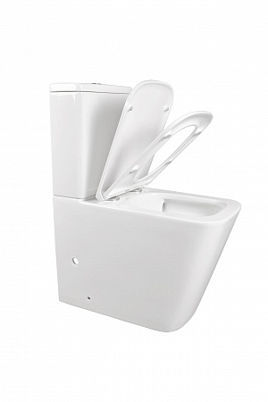 Напольный унитаз-компакт безободковый Terminus Ватикан 610х365 белый Северск - фото 6