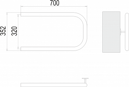 П-обр AISI 32х2 320х700 Полотенцесушитель  TERMINUS Северск - фото 3