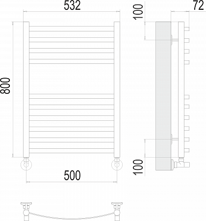 Авиэль П10 500х800 Полотенцесушитель  TERMINUS Северск - фото 3