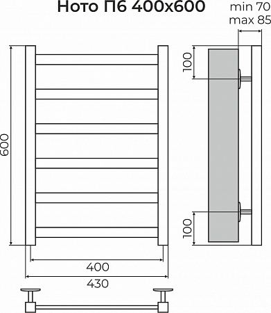 Ното П6 400х600 Полотенцесушитель TERMINUS Северск - фото 3