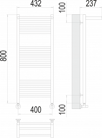 Аврора с/п П16 400х800 Полотенцесушитель  TERMINUS Северск - фото 3