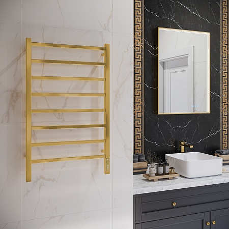 Ватикан П8 500х850 Электро Полотенцесушитель TERMINUS Брашированное золото Северск - фото 3