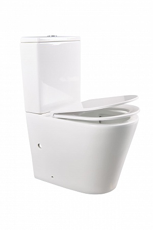 Напольный унитаз-компакт безободковый Terminus Аврора 625х390 белый Северск - фото 7