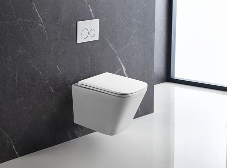 Подвесной унитаз безободковый Terminus Ватикан 490х340 белый Северск - фото 1