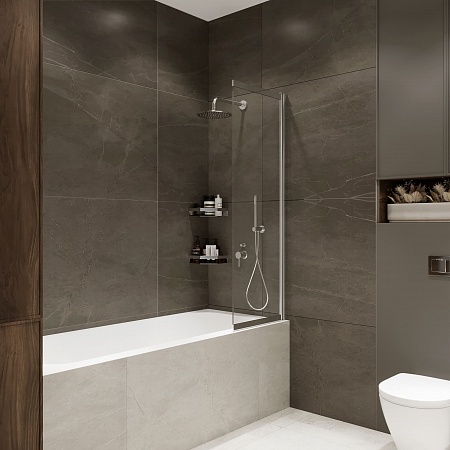 Шторка на ванну слайдер Terminus Ното 01 1500х900 проф.хром Северск - фото 2