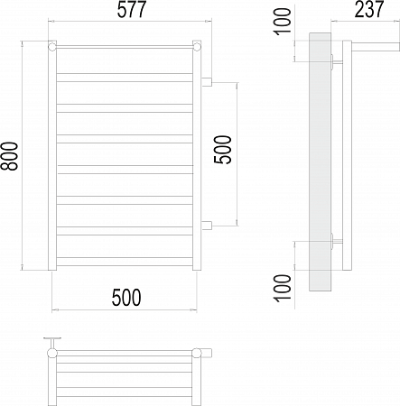 Хендрикс П8 500х800 бп500 Полотенцесушитель  TERMINUS Северск - фото 3
