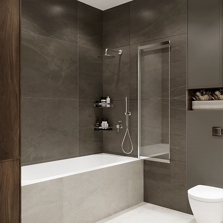 Шторка на ванну слайдер Terminus Ното 01 1500х900 проф.хром Северск - фото 3