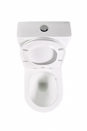 Напольный унитаз-компакт безободковый Terminus Аврора 625х390 белый Северск - фото 4