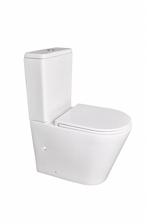 Напольный унитаз-компакт безободковый Terminus Аврора 625х390 белый Северск - фото 3