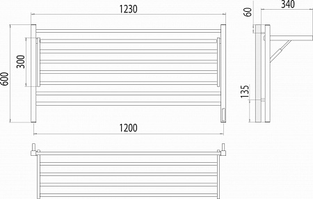 Горизонт П8 1200х600 электро Полотенцесушитель TERMINUS Северск - фото 5