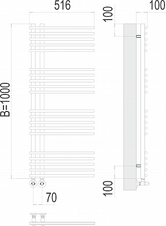 Астра П20 70х1000 Полотенцесушитель  TERMINUS Северск - фото 3