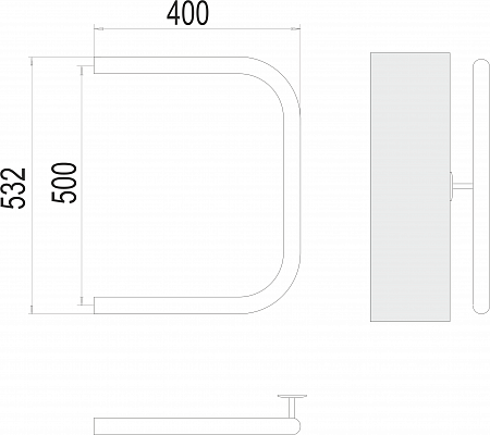 П-обр AISI 32х2 500х400 Полотенцесушитель  TERMINUS Северск - фото 3